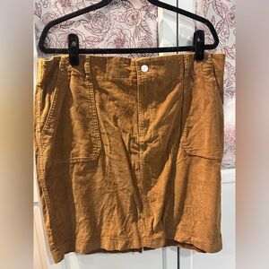 Corduroy A-Line Skirt in Warm Caramel